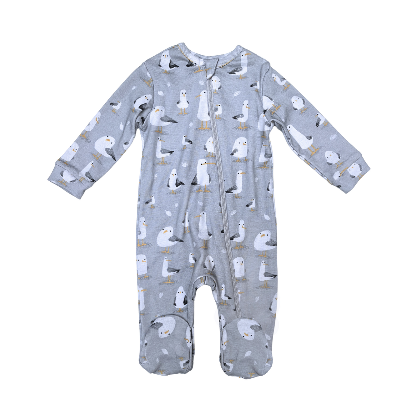 Seaside Seagulls Zip Babygrow
