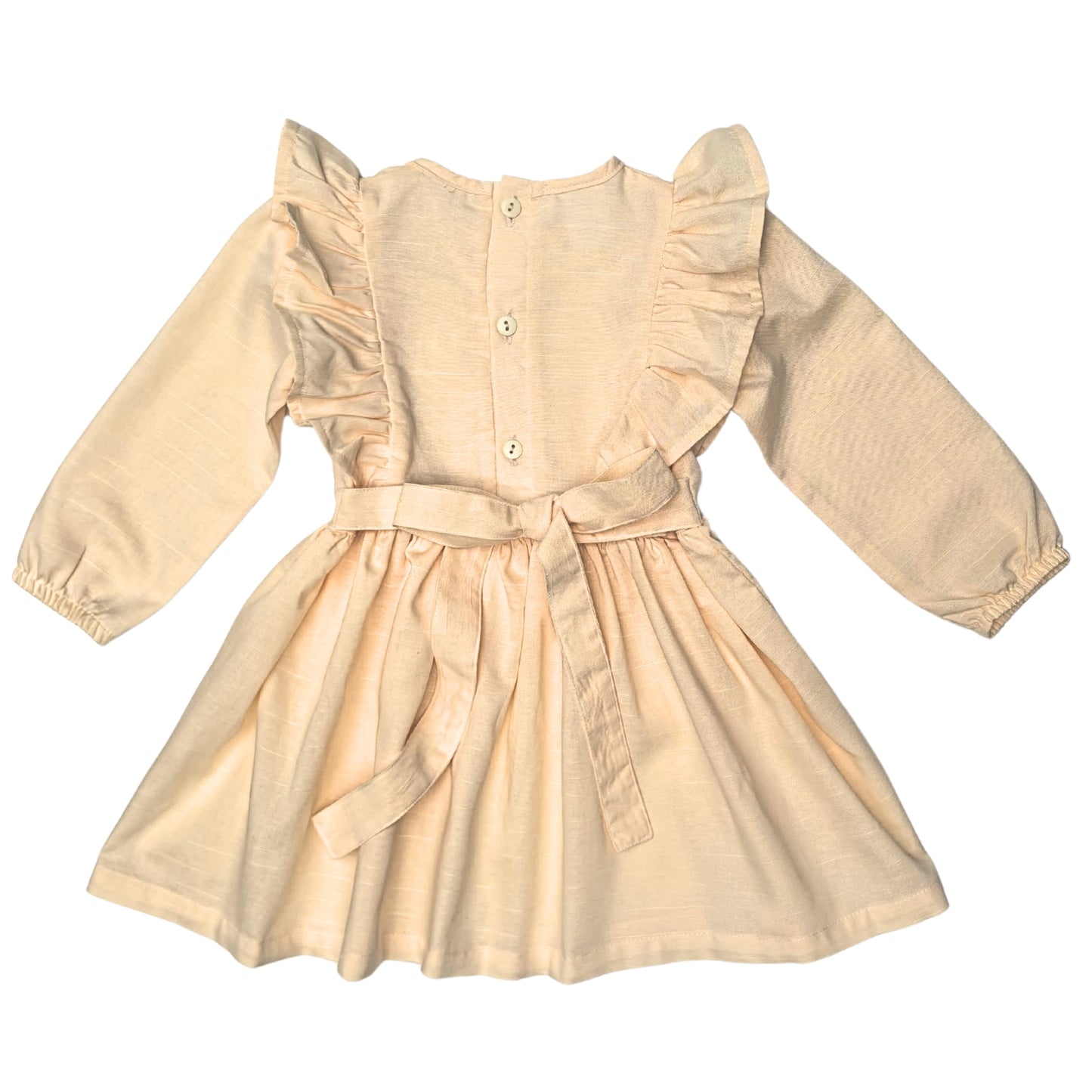 Long Sleeve Yellow Frill Dress