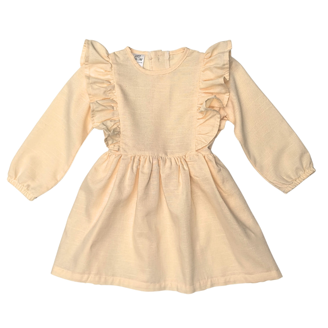 Long Sleeve Yellow Frill Dress