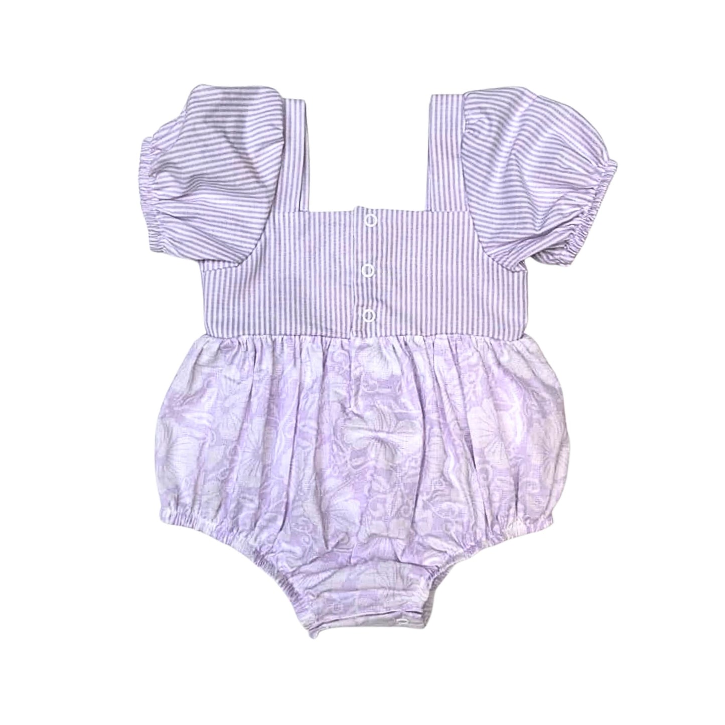 Lilac Stripe/Floral Romper