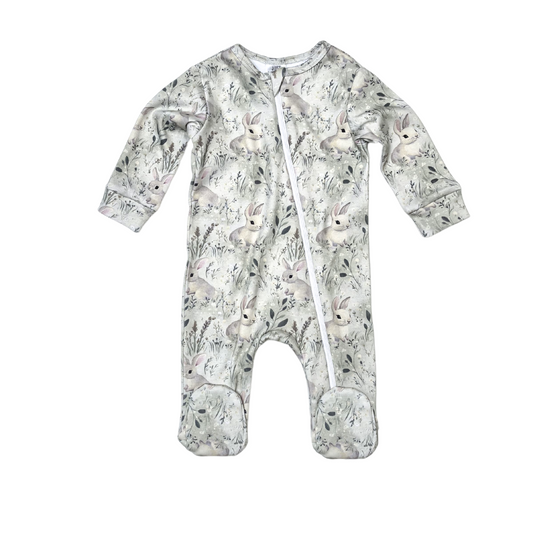 Sage Meadow Bunny Zip Babygrow