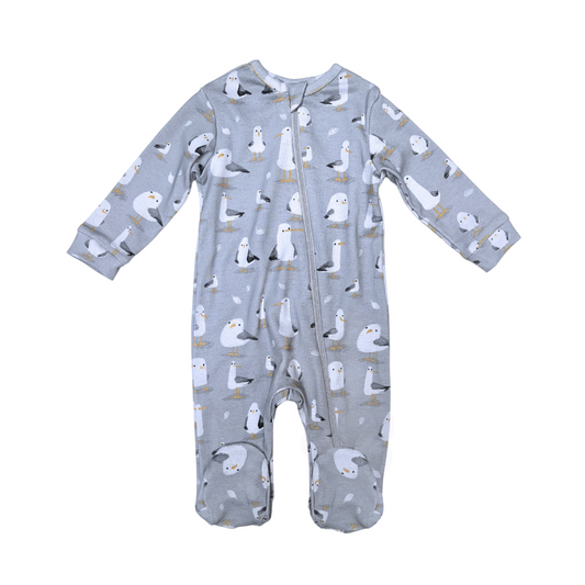 Seaside Seagulls Zip Babygrow