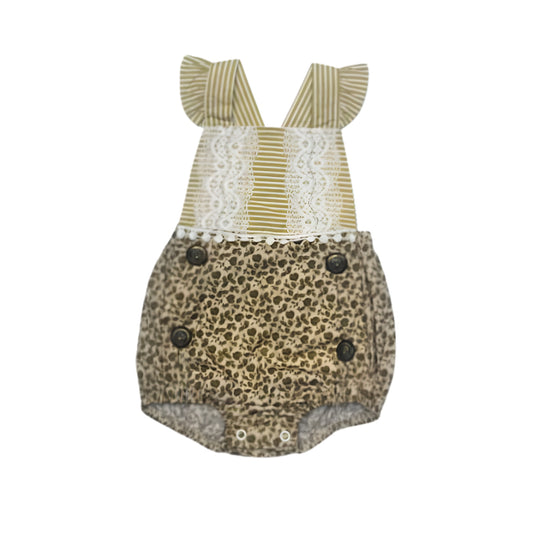 Mustard Lace Bodice Romper