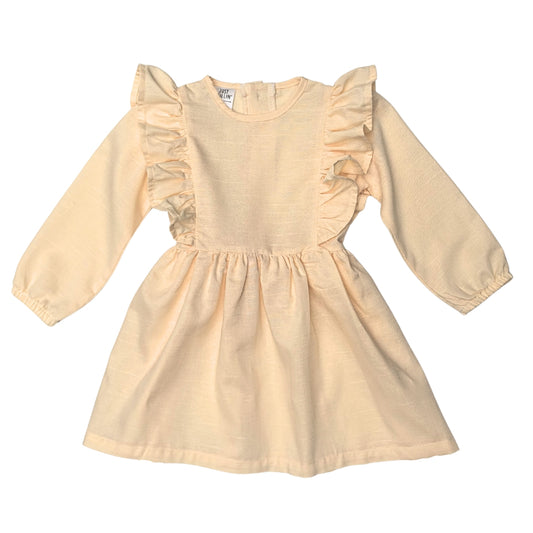 Long Sleeve Yellow Frill Dress