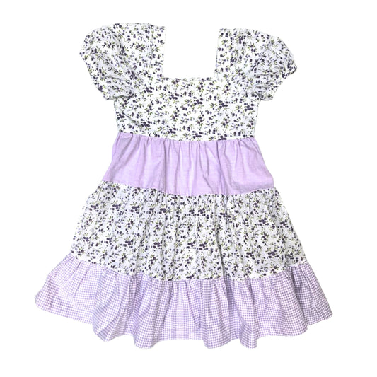 Lilac Tiered Dress Little Flowers