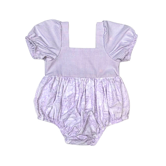 Lilac Stripe/Floral Romper